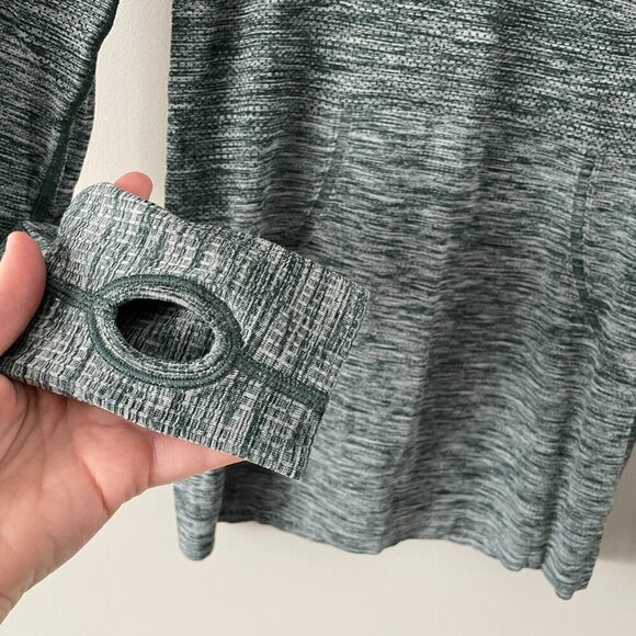 Lululemon Run: Swiftly Tech Long Sleeve Crew Neck Activewear T-Shirt Green 6 - Picture 6 of 7